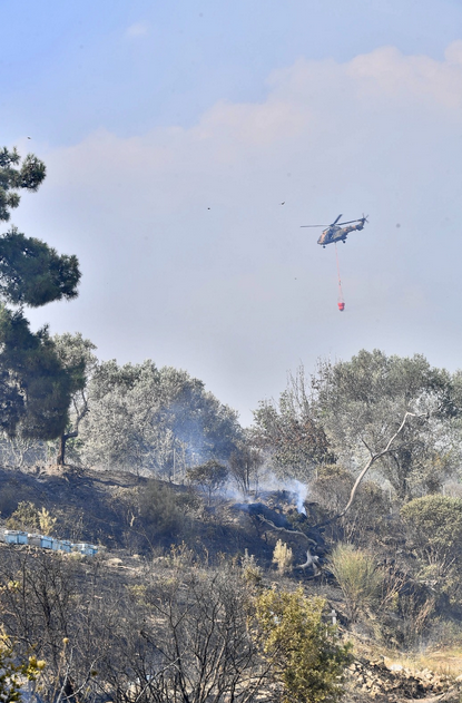 İzmir İtfaiyesi Bornova’daki yangına müdahale ediyor
