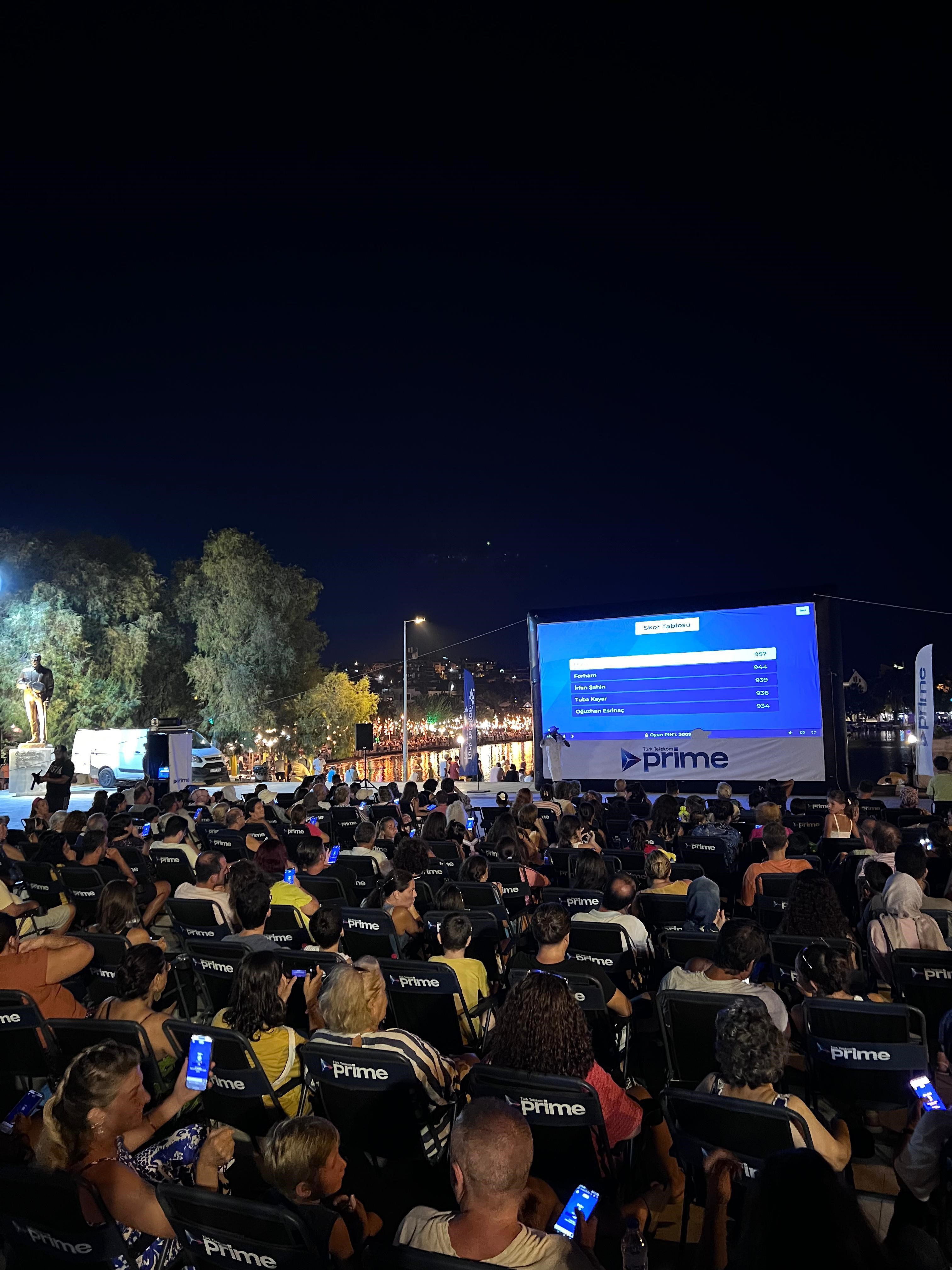 Türk Telekom Prime ile açık hava sinema keyfi tatil beldelerine renk kattı