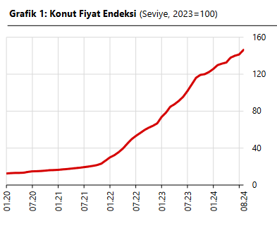 TCMB – Konut fiyatları Ağustos’ta aylık yüzde 3,6 ve yıllık yüzde 34,3 yükseldi