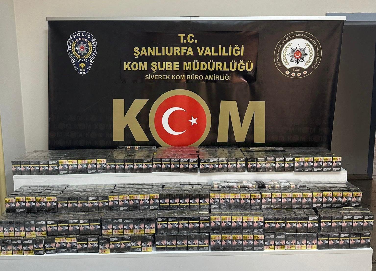 Şanlıurfa’da 812 karton kaçak sigara ele geçirildi