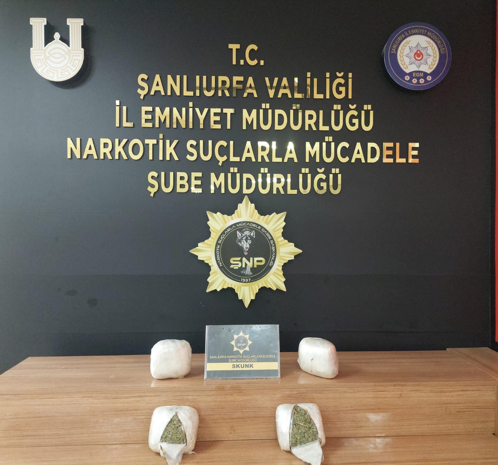 Şanlıurfa’da 2 kilo 550 gram skunk ele geçirildi