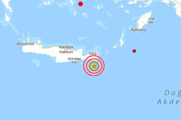 Girit adasında deprem