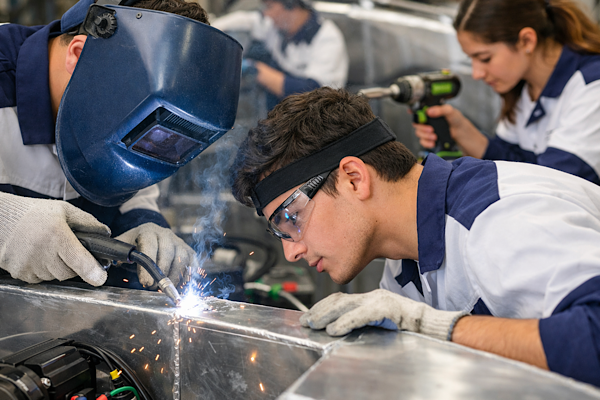 Pendik’te Denizcilik Lisesinde elektrikli ve çevre sostu tekne üretildi