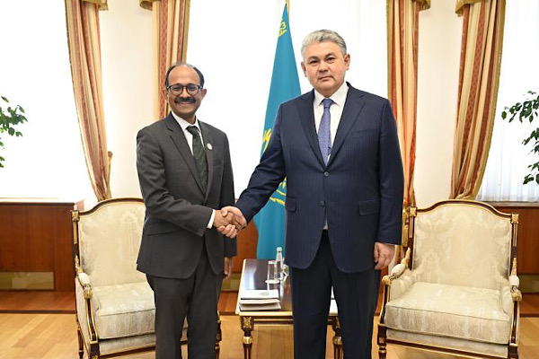 Kazakistan Dışişleri Bakanı Kosherbayev, UNDRR Başkanı Kishore ile görüştü