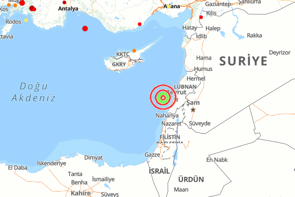 Doğu Akdeniz’de deprem