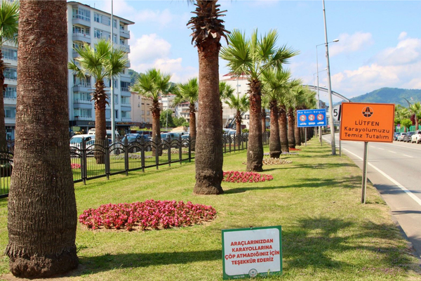 Giresun’da şehir estetiği için peyzaj çalışmaları sürüyor