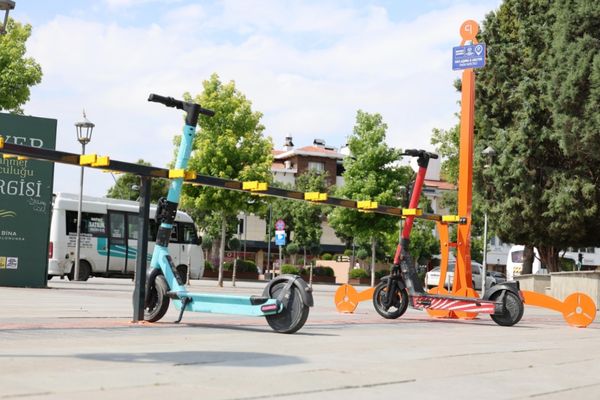 Konya’da e-skuterler için özel park alanları oluşturuldu
