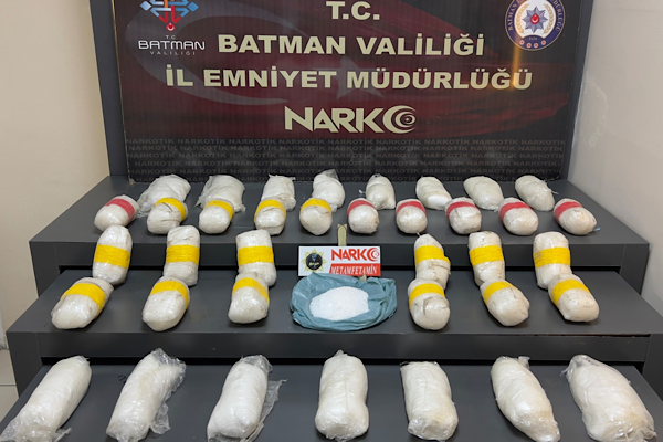 Batman’da 19 kilo 250 gram metamfetamin ele geçirildi