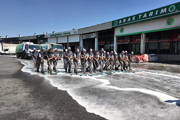 Kayseri Hal Kompleksi’nde hijyen çalışması gerçekleştirildi