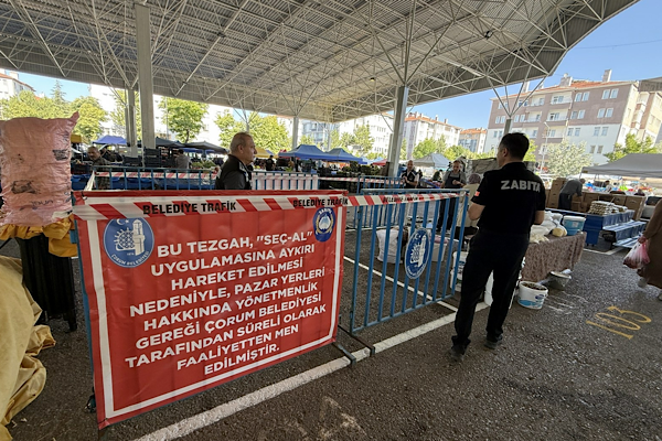 Çorum’da pazar denetiminde bir tezgaha kapatma cezası