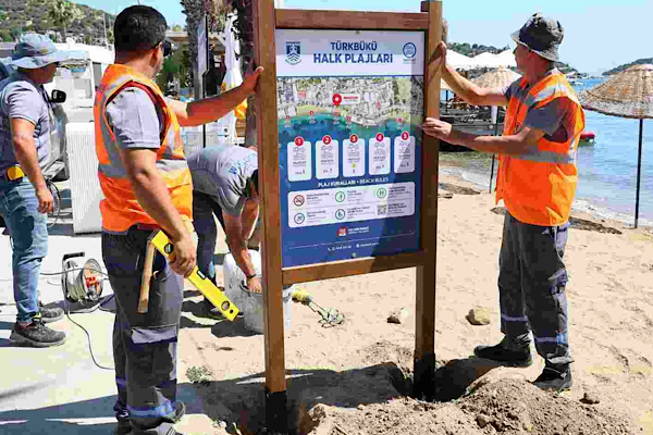 Bodrum’da Türkbükü’ndeki 5 halk plajında düzenleme çalışmaları tamamlandı