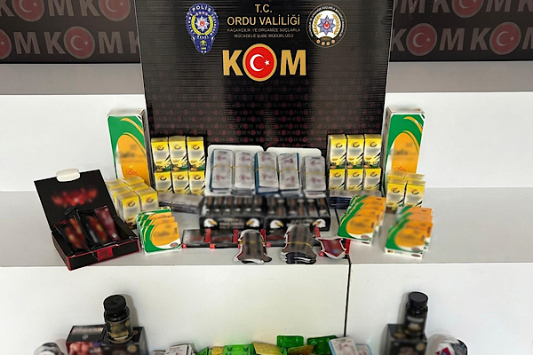 Ordu’da Kaçakçılık operasyonlarında etil alkol ve yasaklı gıda ele geçirildi