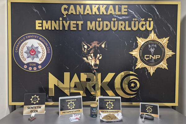 Çanakkale’de 844 gram narkotik madde ele geçirildi