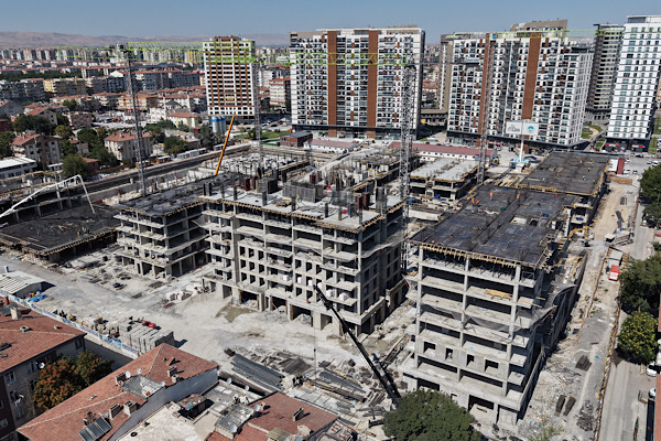 Kayseri’de Sahabiye Kentsel Dönüşüm Projesi’nde çalışmalar yüzde 45’e ulaştı